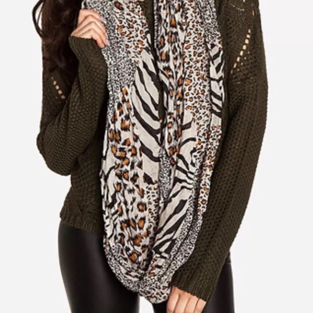 Leopard, tiger print infinity scarves